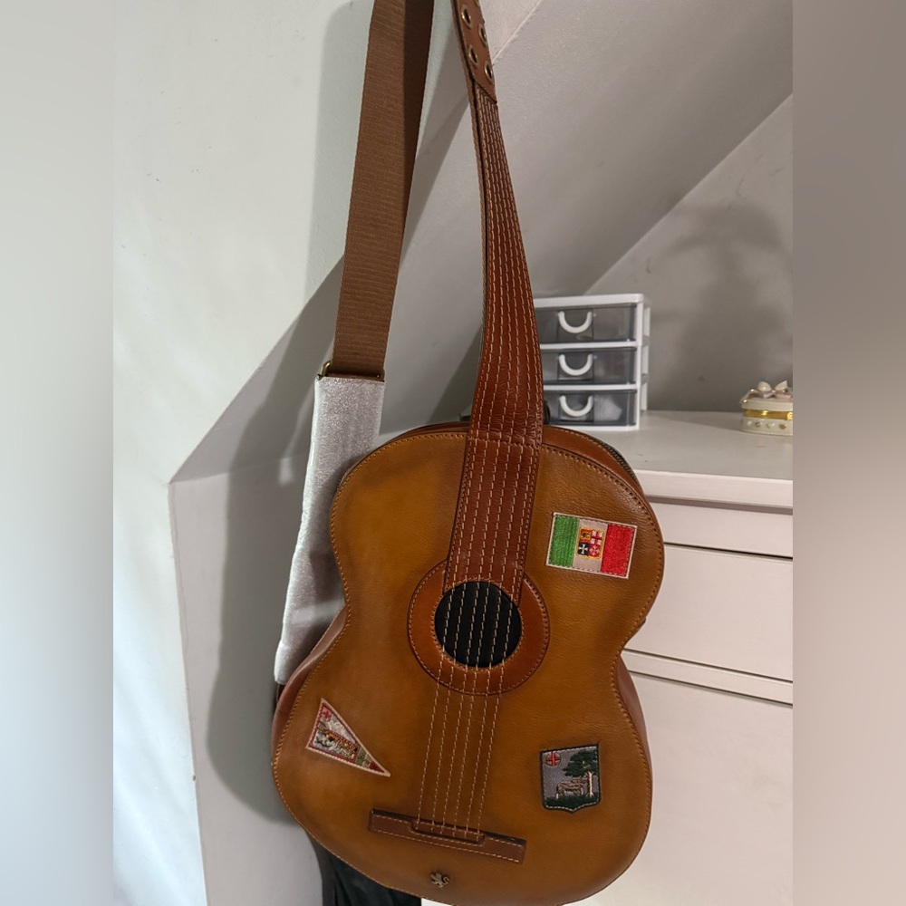 PRATESI Italian leather guitar handbag NWT